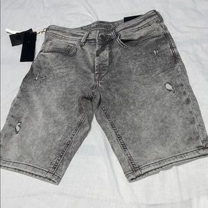 Mens Grey Cut Off Shorts (SIZE SMALL/36)